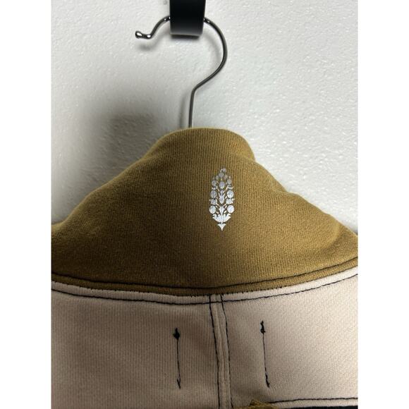 Free People Movement Split Second Half Zip Athleisure Heather Black Tan Rose XS - Picture 4 of 7